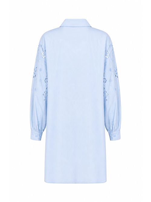 Abito camicia in cotone con ricamo ajour NO SECRETS | 261NS232CELESTE